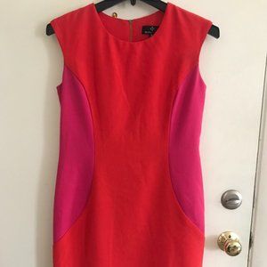 Ronni Nicole Orange/Pink Dress with Exposed Zipper
